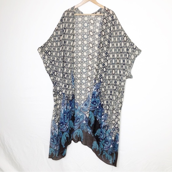 Earthbound trading geometric, graphic, print, boho kimono - Picture 7 of 7
